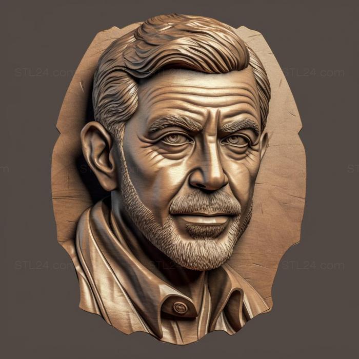 Знаменитости (Джордж Клуни 4, 3DFMS_7571) 3D модель для ЧПУ станка